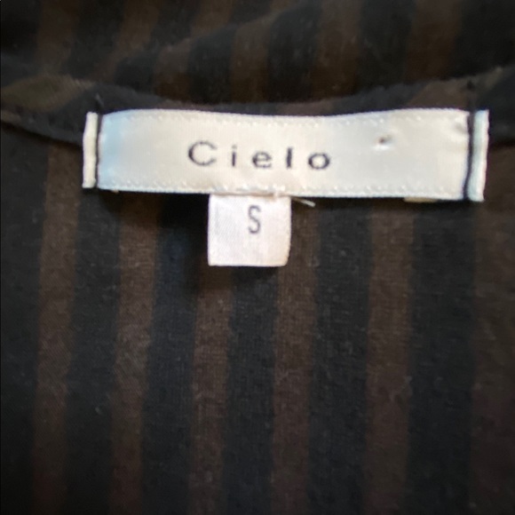 Cielo Black/Brown Stripe V Neck Striped Dolman Sleeves Top Small - Picture 6 of 8